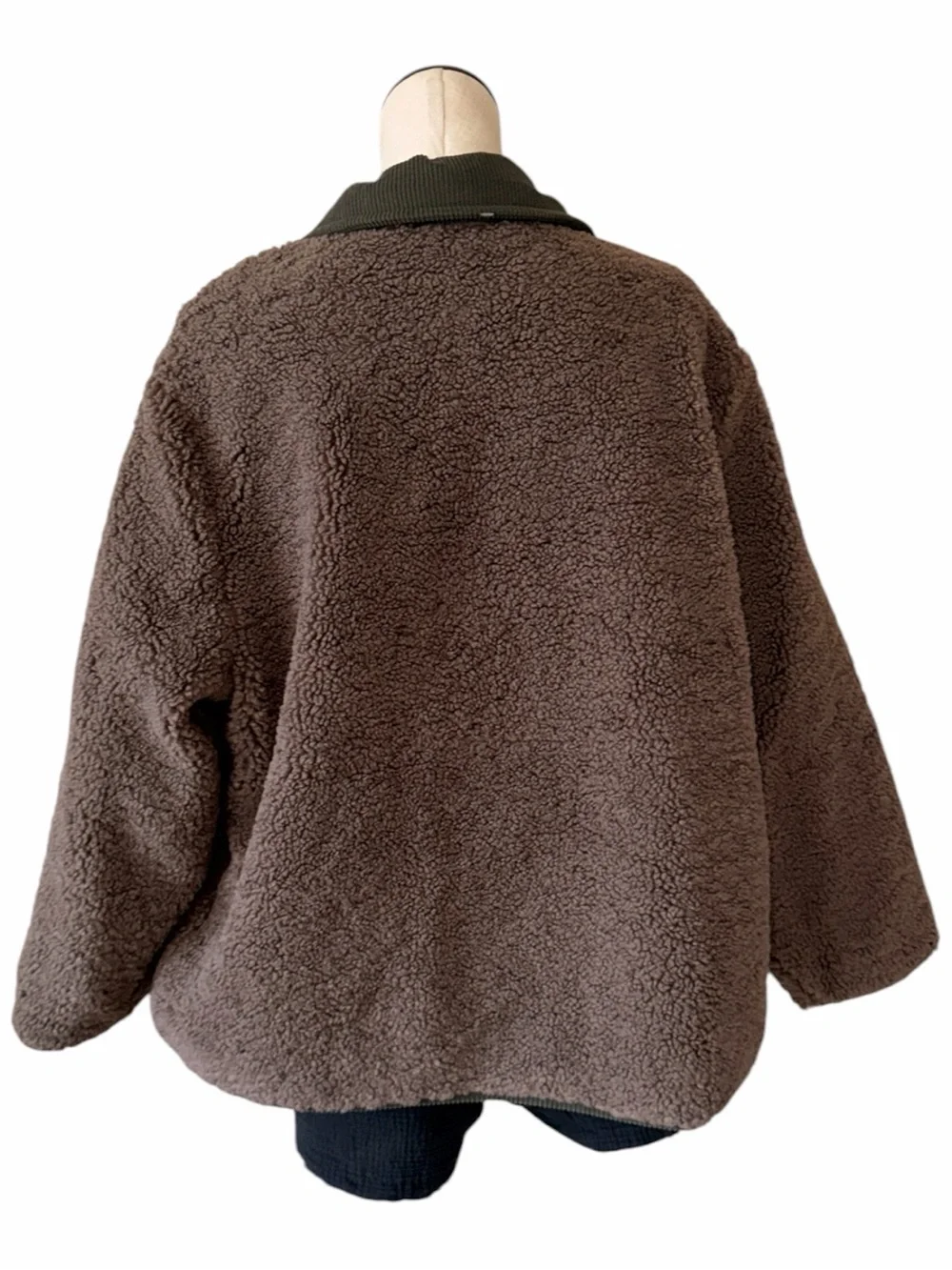 NWT Michael Kors Quilted Dark Olive / Taupe Reversible Jacket Teddy Coat XL